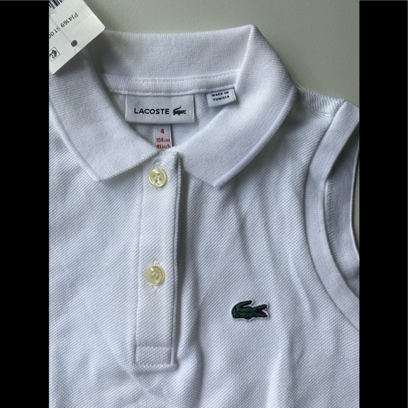 NWT LACOSTE Sleeveless Girls Polo - Size 4 - Picture 2 of 3
